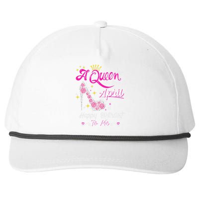 A Queen was Born in April Happy Birthday To Me High Heel Snapback Five-Panel Rope Hat