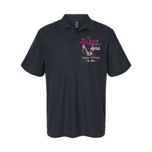 A Queen was Born in April Happy Birthday To Me High Heel Softstyle Adult Sport Polo