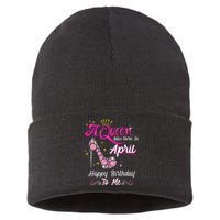 A Queen was Born in April Happy Birthday To Me High Heel Sustainable Knit Beanie