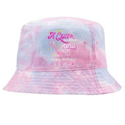 A Queen was Born in April Happy Birthday To Me High Heel Tie-Dyed Bucket Hat