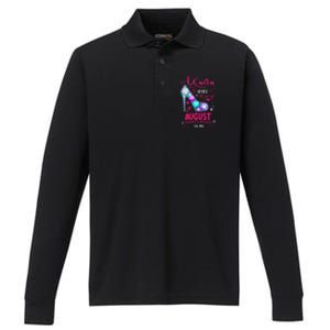 A Queen Was Born In August Birthday Performance Long Sleeve Polo