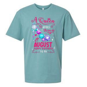 A Queen Was Born In August Birthday Sueded Cloud Jersey T-Shirt