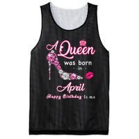 A Queen Was Born in April Happy Birthday To Me Mesh Reversible Basketball Jersey Tank