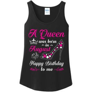 A Queen Was Born In August Birthday Ladies Essential Tank