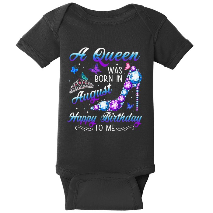 A queen was born in August Cute Birthday Gift Baby Bodysuit