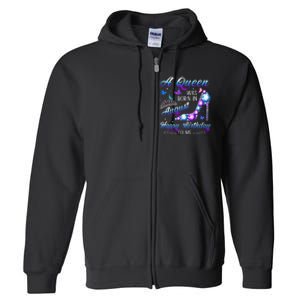 A queen was born in August Cute Birthday Gift Full Zip Hoodie