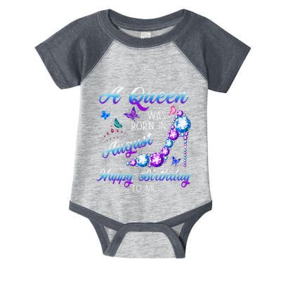 A queen was born in August Cute Birthday Gift Infant Baby Jersey Bodysuit