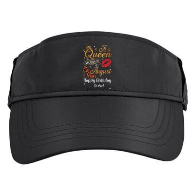 A Queen Was Born In August Happy Birthday To Me Leopard Gift Adult Drive Performance Visor