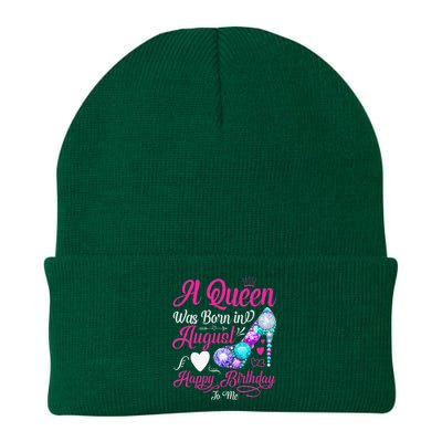 A Queen Was Born In August Happy Birthday To Me Knit Cap Winter Beanie