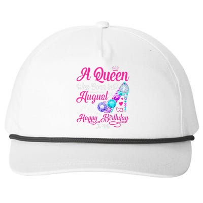 A Queen Was Born In August Happy Birthday To Me Snapback Five-Panel Rope Hat