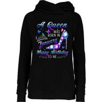 A queen was born in January Funny Birthday Party Womens Funnel Neck Pullover Hood