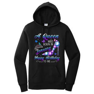 A queen was born in January Funny Birthday Party Women's Pullover Hoodie