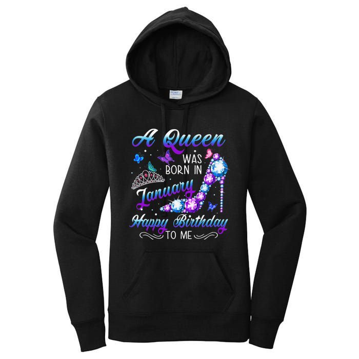 A queen was born in January Funny Birthday Party Women's Pullover Hoodie