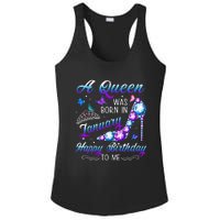 A queen was born in January Funny Birthday Party Ladies PosiCharge Competitor Racerback Tank