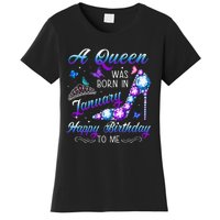 A queen was born in January Funny Birthday Party Women's T-Shirt