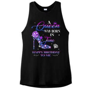 A Queen Was Born In June Happy Birthday To Me Wo Bday Ladies PosiCharge Tri-Blend Wicking Tank