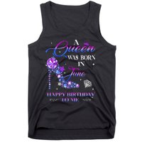 A Queen Was Born In June Happy Birthday To Me Wo Bday Tank Top