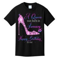 A Queen Was Born In January Happy Birthday To Me High Heel Kids T-Shirt