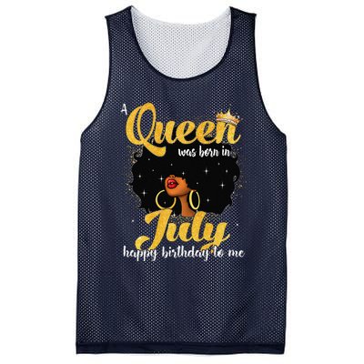 A Queen Was Born In July Black Birthday Afro Woman Mesh Reversible Basketball Jersey Tank