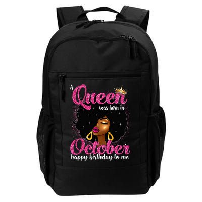 A Queen Was Born In October Birthday Afro Women Backpack