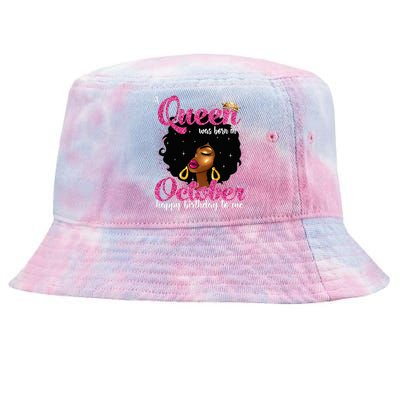 A Queen Was Born In October Birthday Afro Women Tie-Dyed Bucket Hat