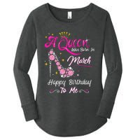 A Queen Was Born in March Gifts March Birthday Women's Perfect Tri Tunic Long Sleeve Shirt