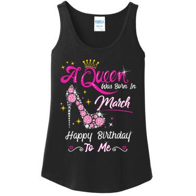 A Queen Was Born in March Gifts March Birthday Ladies Essential Tank