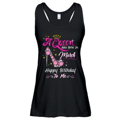 A Queen Was Born in March Gifts March Birthday Ladies Essential Flowy Tank