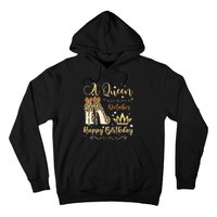 A Queen Was Born In October Birthday For Women Leopard Hoodie