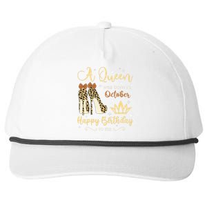 A Queen Was Born In October Birthday For Women Leopard Snapback Five-Panel Rope Hat