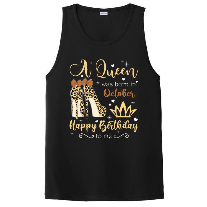 A Queen Was Born In October Birthday For Women Leopard PosiCharge Competitor Tank