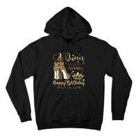 A Queen Was Born In October Birthday For Women Leopard Tall Hoodie