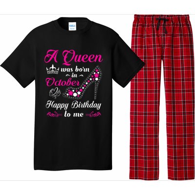 A Queen Was Born In October Birthday Gift For Women Pajama Set