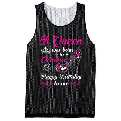 A Queen Was Born In October Birthday Gift For Women Mesh Reversible Basketball Jersey Tank