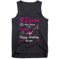 A Queen Was Born In October Birthday Gift For Women Tank Top