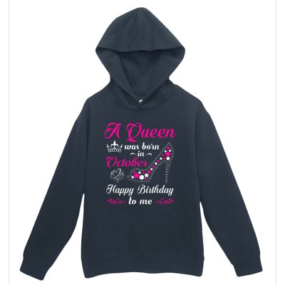 A Queen Was Born In October Birthday Gift For Women Urban Pullover Hoodie