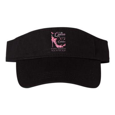 A Queen Was Born In October Happy Birthday To Me For Women Valucap Bio-Washed Visor