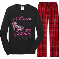 A Queen Was Born In October Happy Birthday To Me Long Sleeve Pajama Set