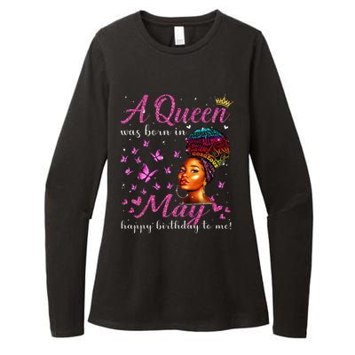 A Queen Was Born In May African American Wo Birthday Womens CVC Long Sleeve Shirt