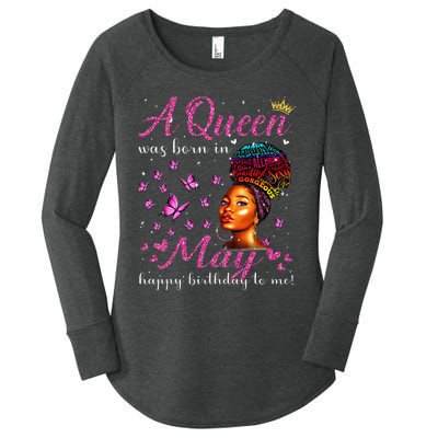 A Queen Was Born In May African American Wo Birthday Women's Perfect Tri Tunic Long Sleeve Shirt