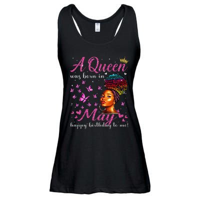 A Queen Was Born In May African American Wo Birthday Ladies Essential Flowy Tank