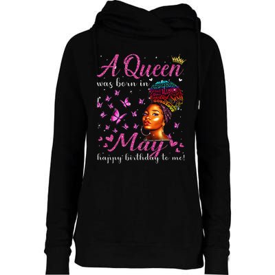 A Queen Was Born In May African American Wo Birthday Womens Funnel Neck Pullover Hood