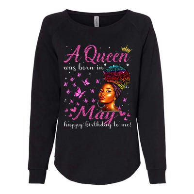 A Queen Was Born In May African American Wo Birthday Womens California Wash Sweatshirt