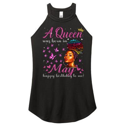 A Queen Was Born In May African American Wo Birthday Women’s Perfect Tri Rocker Tank