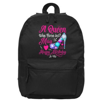 A Queen Was Born In May Birthday Costume 16 in Basic Backpack