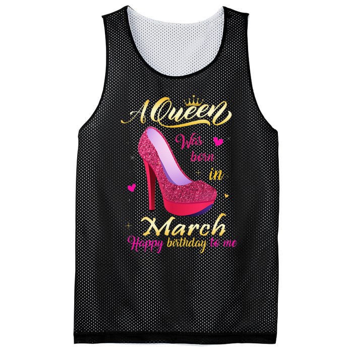 A Queen Was Born In March Happy Birthday To Me Gifts Mesh Reversible Basketball Jersey Tank