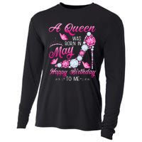 A Queen Was Born In May Birthday Costume For Wo Cooling Performance Long Sleeve Crew