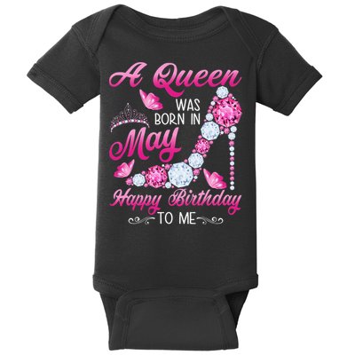 A Queen Was Born In May Birthday Costume For Wo Baby Bodysuit