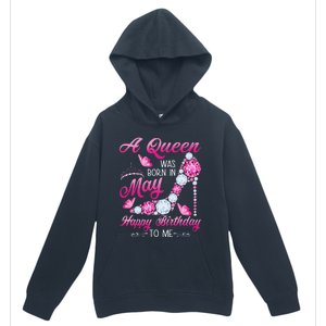 A Queen Was Born In May Birthday Costume For Wo Urban Pullover Hoodie