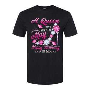 A Queen Was Born In May Birthday Costume For Wo Softstyle CVC T-Shirt